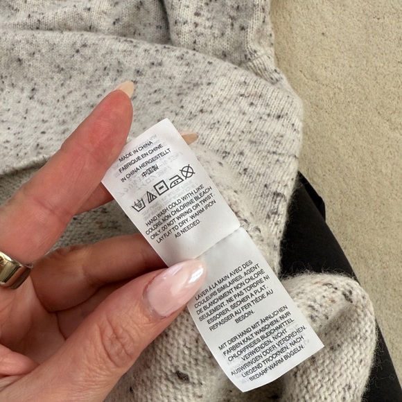 Madewell Donegal Button Long Sleeve Speckled Beige Wool Sweater Dress Size XL - Picture 12 of 12